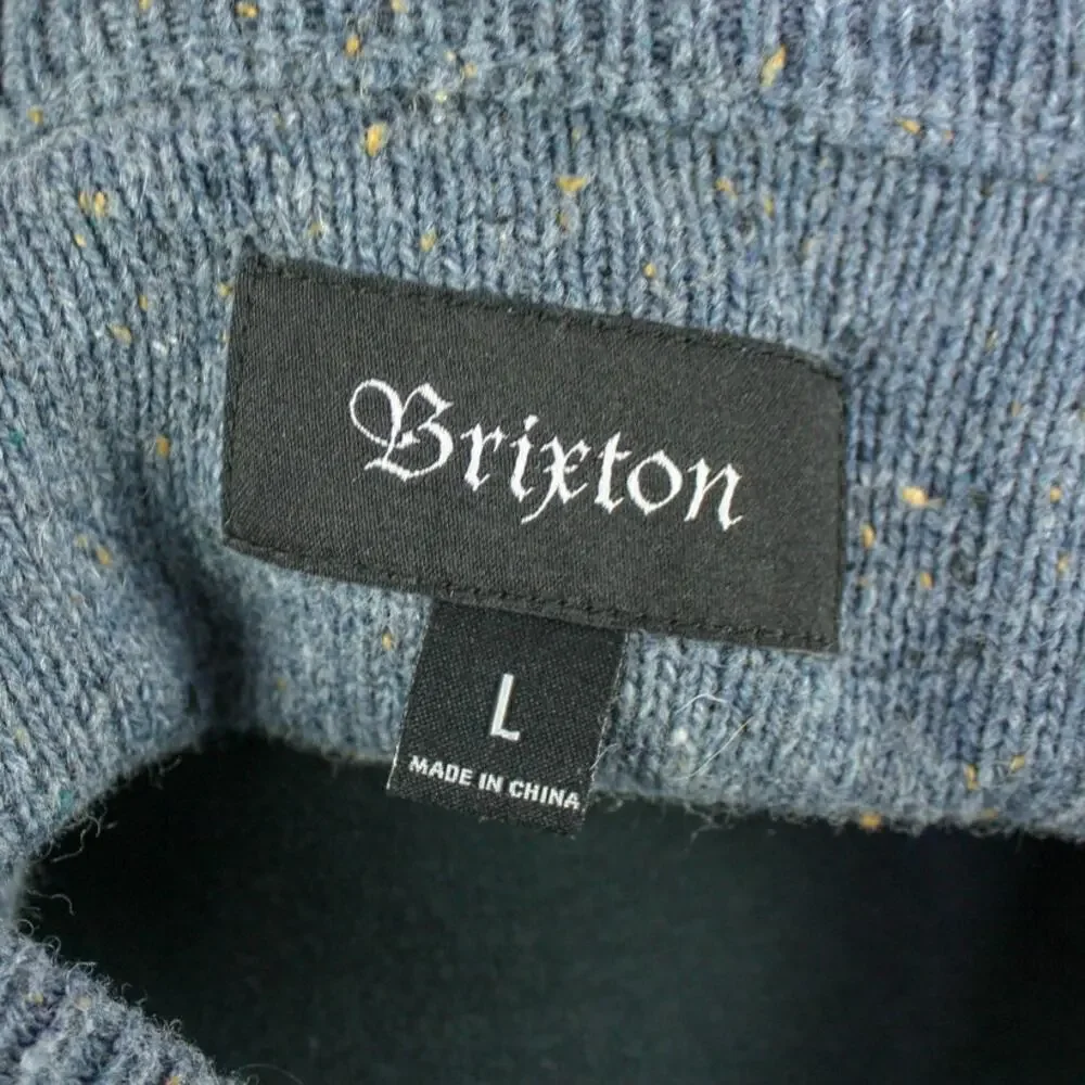 Brixton Sweater Blue Pullover Raglan Sleeves Grandpa Grunge Classic L
